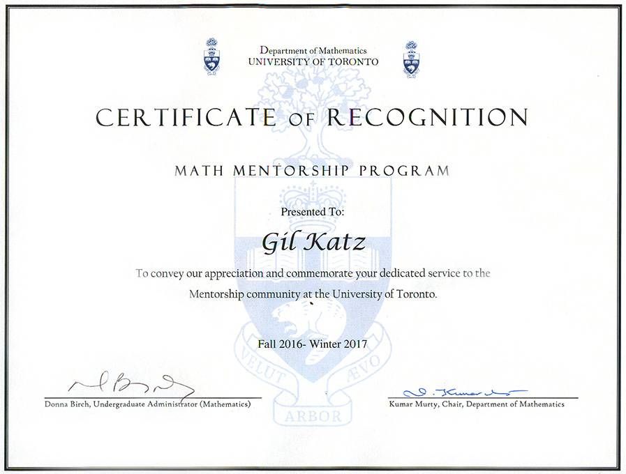UniversityofTorontoMathMentorrshipProgram